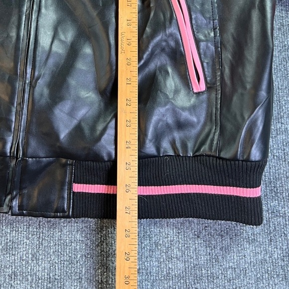 Betty Boop Varsity Jacket Men 3XL Black Pink Faux Leather Excelled Bomber Zip Up - Picture 11 of 13